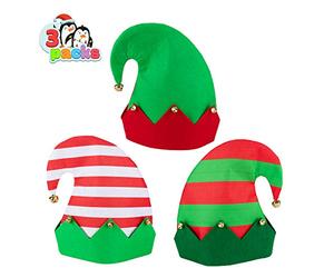 JOYIN 3 Pcs de Sombreros de Fieltro Navideño de Colores para Fiestas Navideñas, Única Talla única para la Mayoría, Niños, Adolescentes y Adultos