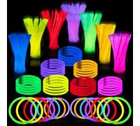 JOYIN 300 Varillas Brillantes, Suministros para Fiestas,20cm de larga duración que brillan en la oscuridad,pulseras y collares de recuerdos de fiesta,decoraciones de fiesta brillantes para cumpleaños