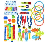 JOYIN 30pcs Juguetes de Buceo Juegos de Agua Verano Piscina Juguetes para Nadar bajo el Agua Conjunto Juguetes de Entrenamiento Torpedo Bandit