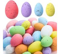 JOYIN 32 huevos de Pascua de espuma, huevos de Pascua moteados en colores pastel surtidos para decoración de centro de mesa de Pascua, recuerdo de fiesta de Pascua, relleno de cuencos, guirnalda de
