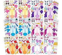 JOYIN 36 Unicornio Pegatinas Infantiles Stickers Set Haz tu propio animal de fantasía de unicornio Mezcla y combina hojas de pegatinas con animales de unicornio de fantasía, regalos cumpleaños niños
