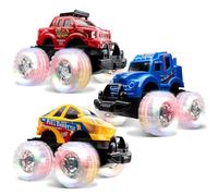 JOYIN 3PCS Camiones Monstruo iluminados Juguete, Monster Truck Juguete, Coches para Niños Juguetes, Camión de Carreras LED para Niños, Regalos para niños y niñas Mayores de 3 años