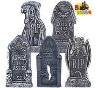 JOYIN 43cm Halloween Cementerio de Espuma, 12 Estacas de Metal Adicionales para Decoraciones de Jardín de Halloween
