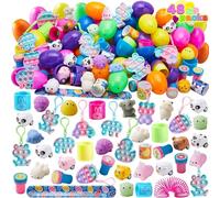 JOYIN 48 huevos de Pascua prellenados con diferentes huevos de Pascua de plástico, juguetes para aliviar el estrés para llenar cestas de Pascua, regalos de fiesta de Pascua, búsqueda de huevos de
