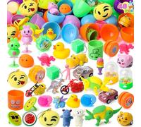 JOYIN 48 Pcs Huevos de Pascua Gigantes Llenos de Juguetes de 8 cm, de Colores Brillantes Precargados para Rellenos de Canastas de Pascua