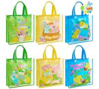 JOYIN 6 bolsas de regalo de Pascua, bolsas de regalo de fiesta con asas para la caza de huevos de Pascua, bolsa reutilizable de conejo de Pascua para niños suministros de regalo de fiesta