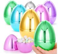 JOYIN 6 huevos de colores metálicos gigantes, huevos coloridos metálicos de 6 pulgadas, huevos sorpresa vacíos rellenables para el juego de búsqueda de huevos de Pascua, juguetes para niños pequeños,