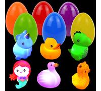JOYIN 6 Huevos de Pascua prerellenos con Juguetes flotantes iluminados para la Caza de Huevos de Pascua, cestas de Pascua, Rellenos, Regalos de Fiesta, Suministros de Premio para el Aula