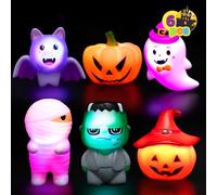 JOYIN 6 Juguetes de baño iluminados de Halloween, Juguetes temáticos de Halloween, Juguetes de bañera flotantes para bebés, Juegos de bañera de Agua para niños pequeños, Fiesta en la Piscina