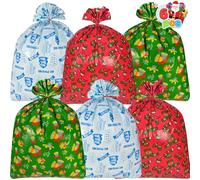 JOYIN 6 Pack de Gigantes bolsas con Cordón de Regalo Grande Goody Bag para Navidad (109X91cm)