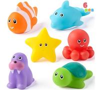 JOYIN 6 piezas de juguetes de baño animales marinos para niños