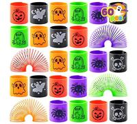 JOYIN - 60 piezas de resorte helicoidal de Halloween para niños, juguetes de mini resortes mágicos, bocinas de estrés para recuerdos de fiesta de Halloween, bolsas de trucos o golosinas, intercambio