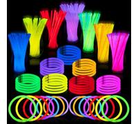 JOYIN 600 Party Kit, 300 20cm Varillas Brillantes & 300 conectores de pulsera, ideales para crear pulseras y collares brillantes como decoración y recuerdos de cumpleaños.
