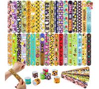 JOYIN 72 Piezas Pulseras Slap de Halloween, Pulseras Bofetada Niña, Detalles Halloween Niños, Regalos Cumpleaños Niños Colegio, 72 Slap Bracelets (36 Diseño Diferente), Artículos de Fiesta