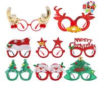 JOYIN 8 Gafas de Navidad Gafas de Fiesta Decoración Accesorios Photobooth Disfraz para Niños y Adultos Fiesta de Navidad