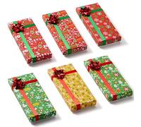 JOYIN 9 cajas para tarjetas de regalo con lazo, cajas para dinero en efectivo de Navidad, soporte para tarjetas de regalo, cajas de regalo de fiesta de Navidad (6.5 x 2.8 x 0.8 pulgadas)