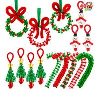 JOYIN Adornos de cuentas de Navidad, haz hasta 40 adornos colgantes de muñeco de nieve, árbol de Navidad, bastones de caramelo y coronas para manualidades, regalos de Navidad, fiestas de vacaciones,
