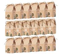 JOYIN Caja de regalo 3D de 24 piezas, caja de regalo de papel de estraza Candy House, caja de regalo de Navidad, cajas de papel para fiestas, accesorios de juguete para la escuela