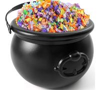 JOYIN Caldero Negro Grande de Halloween, 7.5 Pulgadas, Plástico, Gótico, Bowl de Halloween, Caldero, Decoración de Fiesta de San