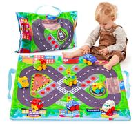 JOYIN Coches de Juguete para niños de 1, 2 y 3 años, 8 Piezas Coches de Goma para bebés, Juguetes de baño con Alfombra de Juego, Alfombra de Juego, Alfombra para niños, Alfombra para Coche, Juguetes