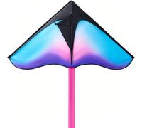 JOYIN Cometa Delta grande degradado azul y morado, fácil de volar, enorme para niños y adultos con cuerda de 328 pies, cometa de playa Delta grande para juegos y actividades al aire libre