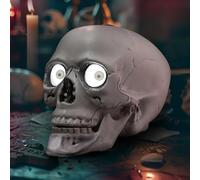 JOYIN Decoración de Mesa de Calavera de Halloween, Accesorio de Mesa de Calavera aterradora con Ojos parpadeantes y Globos oculares móviles para Fiesta Interior casa embrujada