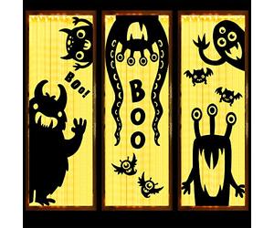 JOYIN Decoraciones de Halloween para ventanas, cubiertas de ventana Hallowmas Monster para decoración de fiesta de Halloween, suministros de fiesta, decoración de ventana