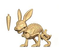 JOYIN Esqueleto de conejo de 33 cm para decoración de Halloween con zanahoria, hueso de plástico, esqueleto de animales para casa embrujada, fiesta, decoración de mesa, escena espeluznante