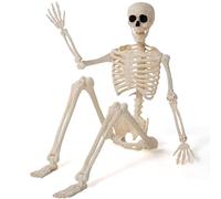 JOYIN Esqueletos articulados de Halloween de 91 cm, Esqueletos de plástico con articulaciones articuladas de Cuerpo Completo, Decoraciones de Halloween para Cementerio, casa embrujada