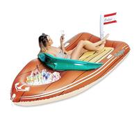 JOYIN - Flotador inflable gigante para piscina con forma de balsa y enfriador reforzado, para fiesta veraniega en piscina, juguetes para niños y adultos
