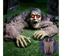 JOYIN Halloween colgante zombie interruptor de tierra en verde, decoraciones animatrónicas espeluznantes para accesorios de fiesta, decoración de patio de césped al aire