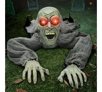 JOYIN Halloween Décoracion Groundbreaker Animated Zombi con Sonidos espeluznantes y Ojos Luminosos para Decoraciones de jardín