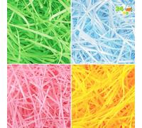 JOYIN Hierba de Pascua multicolor, arco iris de Pascua, papel reciclable, pastel, pastel, colores pastel (rosa, amarillo, azul cielo, verde) para la búsqueda de huevos de Pascua, relleno de cesta,