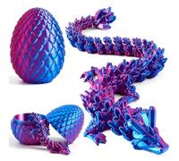 JOYIN Huevo de dragón Impreso en 3D con dragón Morado láser de 30 cm en su Interior, Juguete mágico articulado, Juguete 3D Genial para inquietarse, Regalo de Pascua para niños y Adolescentes.