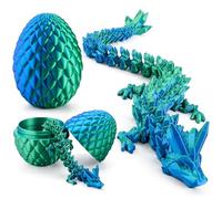 JOYIN - Huevos de dragón impresos en 3D con dragón verde láser, juguetes articulados, juguete mágico, rellenos de cesta para regalos de fiesta de Pascua, caza de huevos de Pascua, suministros de