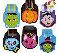 JOYIN Juego de 48 mini bloc de notas de personajes espeluznantes de Halloween en 6 diseños, bloc de notas de Halloween, juego de regalos de truco o trato para niños, regalos de fiesta de aula escolar
