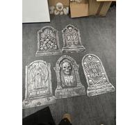 JOYIN Juego de 5 lápidas extragrandes para Halloween, 25,2 pulgadas, para jardín, lápidas de cementerio, decoración exterior de Halloween con estacas de metal impermeables para jardín