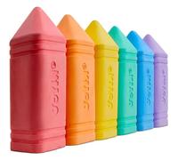 JOYIN - Juego de 6 tizas gigantes para aceras con 6 colores, lavables para pavimento infantil, material de arte no tóxico, juegos al aire libre y accesorios para áreas de juego.
