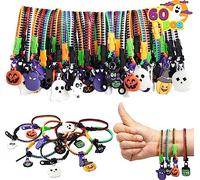 JOYIN - Juego de 60 Pulseras con Cremallera para Halloween, Regalos de Fiesta para Niños, Juguetes para Aliviar el Estrés, Baratijas y Bolsa de Regalos