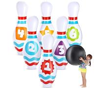 JOYIN Juego de Bolos Inflable Gigante para Niños y Adultos, Fiesta Interior y Exterior.