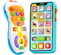 JOYIN Juego de teléfono de Juguete y Control Remoto Mejorado, Juguetes para bebés de 6 a 12 Meses, Regalos de cumpleaños para niños de 1, 2 y 3 años o más, Juguetes para niños, Calcetines navideños