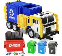 JOYIN Juguete para niños a Partir de 3 años, Camión de Basura de Tracción de Fricción Grande de 16 Pulgadas con Luces y Sonidos, Bote de Basura de Carga Frontal, Regalo para Niños (Azul)