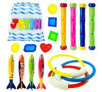 JOYIN Juguetes de Buceo 18 Piezas Juegos de Agua Verano Piscina Juguetes para Nadar bajo el Agua Conjunto Juguetes de Entrenamiento Torpedo Bandit