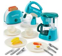Joyin Juguetes de cocina, accesorios de cocina de simulación y juego, juguete para niñas con cafetera, batidora, tostadora con luces y sonidos realistas, regalo de cumpleaños para niños, regalos para