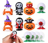 JOYIN Juguetes de cuerda para Halloween (8 piezas) con surtidos, murciélagos, vampiros y calabazas de cuerda para fiestas infantiles de Halloween, regalos de truco o trato, rellenos de bolsas
