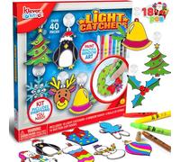 JOYIN Kit de 18 atrapasoles para ventanas de Navidad, para pintar, hacer tú mismo y manualidades, crea tus propias calcomanías para ventanas para decoraciones navideñas, proyecto de arte para niños