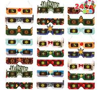 JOYIN Pack de 24 gafas de Navidad 3D de papel, 12 diseños y 6 efectos de luz, gafas de difracción para luces LED, accesorios de fiesta para niños y adultos