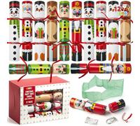 JOYIN Paquete de 12 Regalos de Fiesta de Navidad Sin Broche de Presión Con Personajes, Suministros para Fiestas Navideñas para Niños y Adultos