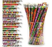 JOYIN Paquete de 144 lápices de Halloween con borrador, juego de papelería de Halloween de 12 diseños para premios de regalo para niños, lápices de dibujo de madera, suministros de recuerdo de fiesta