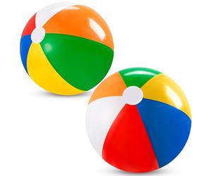 JOYIN - Paquete de 2 Pelotas de Playa inflables de 20 Pulgadas, Pelotas de Playa arcoíris Grandes para Fiestas en la Piscina, Juguetes para Fiestas de Verano, Regalos